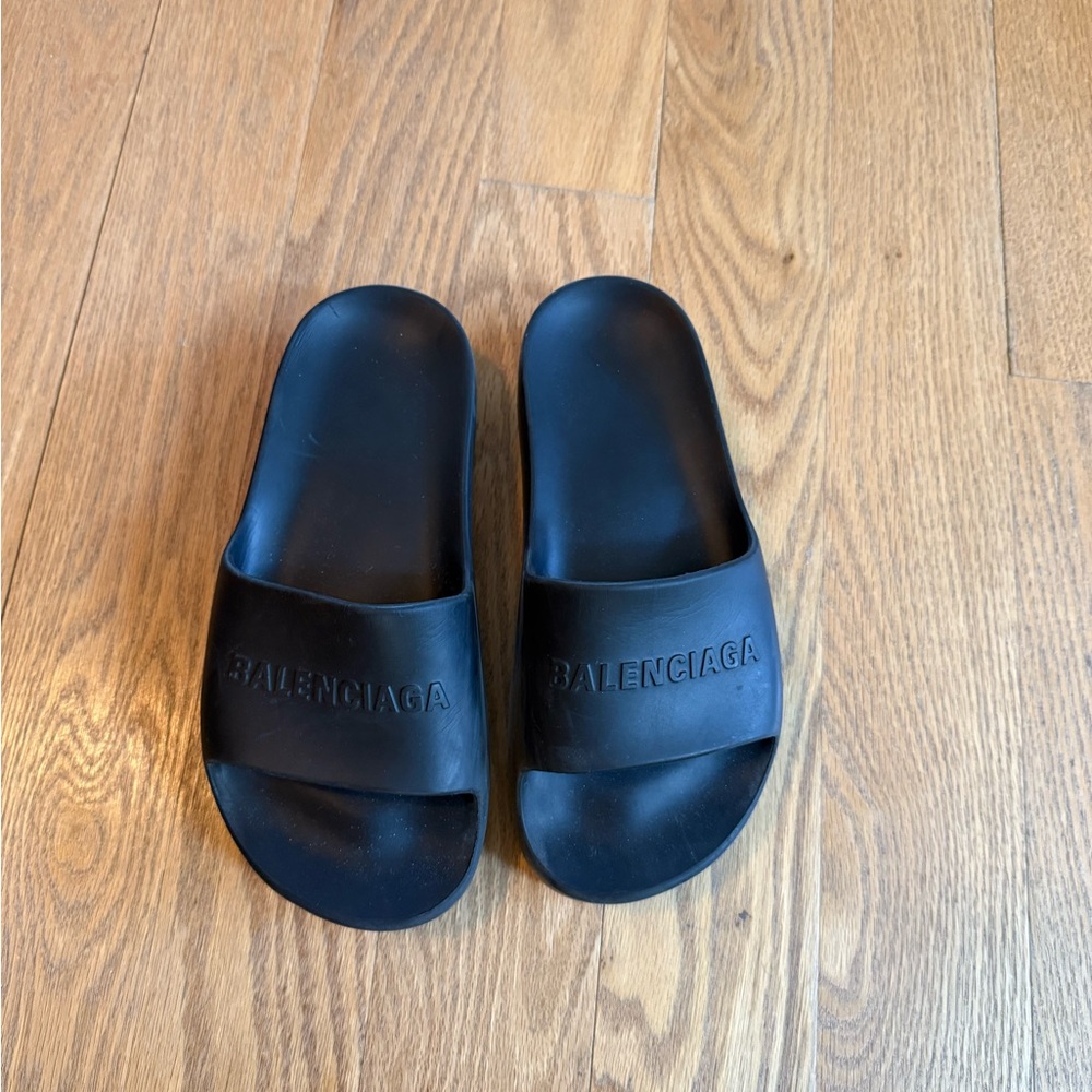 Balenciaga Black Slide Sandals